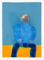 Robert Hodgins, Smug on his Bum, monotype on paper
