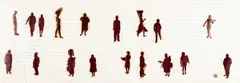Kim Lieberman, Every Interaction Interrupts the Future, oil paint, silk thread and pencil on perforated postage stamp paper