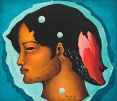Alexis Preller, Profile Head, oil on canvas
