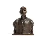 Anton van Wouw, The Accused, bronze with a golden brown patina, on a wooden base; cast by the Massa foundry, Rome