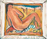 Figure on the Beach by Irma Stern, oil on board, sold May 2019