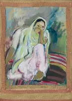 Irma Stern, Indian, tempera on card