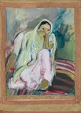 Irma Stern, Indian, tempera on card