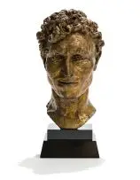 Sir Jacob Epstein Kbe, Tiger King, Man of Aran, bronze with a golden patina on stone base