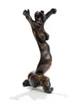 Lucas Sithole, Dancing by the Riverside (LS8506), 1985, carved umgwawuma wood with a golden brown patina
