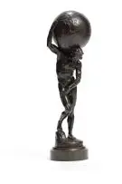 Abraham Broadbent, Atlas, bronze with a dark brown patina, on a marble base