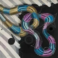 Mobius Infinity Chain by Christo Coetzee, mixed media on canvas, sold May 2019