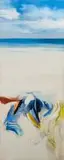 Beach Scene by Andrew Verster, oil on paper laid down on a wooden door, sold May 2019