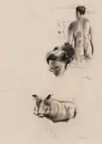 William Kentridge, Untitled: Man, Woman and Warthog