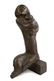 Sydney Kumalo, Seated Mother and Child II (Sitting on Brick), bronze