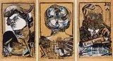 William Kentridge, Art in a State of Grace; Art in a State of Hope (Tatlin in Berea); Art in a State of Siege (100 Years of Easy Living), three, 1988, screenprint on brown paper
