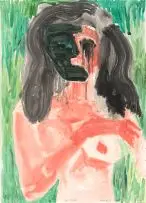 Georgina Gratrix, Shape Shifter, monotype in colours