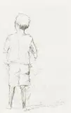 Standing Child by Nelson Makamo, ink on paper, sold Mar 2019