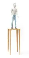 Conrad Botes, Waiting for a Miracle, carved and painted Jacaranda wood