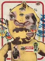 _ _ /_ _ x _ GAP _ . 10 by Asha Zero, mixed media and collage on board, offered Mar 2019