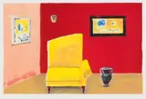 The Red Wall by Sam Nhlengethwa, colour lithograph, sold Mar 2019
