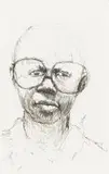 Boy with Glasses by Nelson Makamo, ink on paper, sold Mar 2019