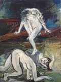 Simon Stone, Three Young Women, oil on metal