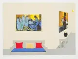 Tribute to Ephraim Ngatane by Sam Nhlengethwa, colour lithograph, sold Mar 2019