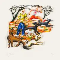 Sunday in the Park by David Gerstein, hand-painted laser-cut paper, offered Mar 2019