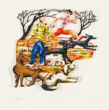 David Gerstein, Sunday in the Park, hand-painted laser-cut paper