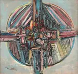 Dirk Meerkotter, Circular Composition, oil on board