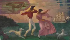 Beatrice Elvery, A Windy Day, oil on canvas