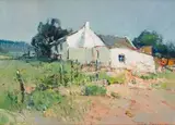 Whitewashed Homestead by Titta Fasciotti, oil on board, offered Mar 2019