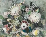 George Enslin, Proteas, oil on canvas
