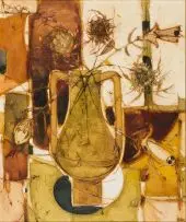 Aileen Lipkin, Flowers in a Vase, oil on canvas