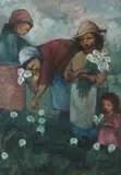 Picking Arum Lilies by Amos Langdown, oil on canvas, sold Mar 2019
