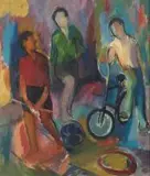 Kenneth Baker, Three Boys, oil on board