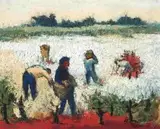 Pieter van der Westhuizen, Grape Pickers, oil on canvas board