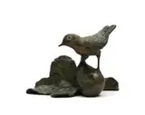 Robert Leggat, Cape White-Eye (Zosterops senegalensis), bronze, sterling silver and onyx
