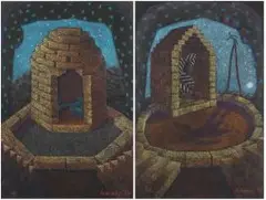 Hardy Botha, Milky Way I and Milky Way III, 2, pastel on paper