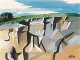 Peter Clarke, Donga Along Misrydrift, watercolour and gouache on paper