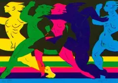 Braam Kruger, Athletes, colour screenprint