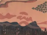 Peter Clarke, A Moment Hinged in time, colour linocut