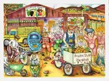Thomas Motswai, Township at De Wildt, colour lithograph