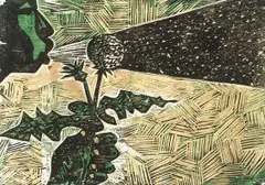 Thistle Down by Peter Clarke, colour linocut, sold Mar 2019