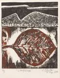 Peter Clarke, Leafscape, mixed media print