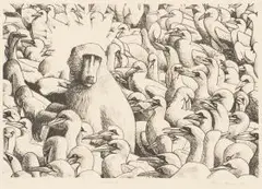 Grounded by John Moore, one-colour lithograph, offered Mar 2019