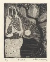 Prophet by Dan Rakgoathe, etching, sold Oct 2018