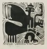 Wopko Jensma, Abstract, woodcut
