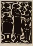 Rural People I by Ezekiel (Boycie) Madiba, linocut, offered Oct 2018