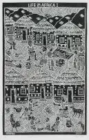 Lucas Bambo, Life in Africa 1; Life in Africa 2, two, linocut