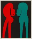 Two Figures by Walter Battiss, colour screenprint, sold Oct 2018