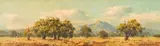 Landscape with Trees and Mountains by Otto Klar, oil on board, offered Oct 2018