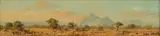 Landscape with Huts by Otto Klar, oil on board, offered Oct 2018