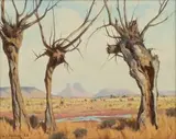 Herdsman in a Landscape by Willem Hermanus Coetzer, oil on canvas laid down on board, offered Oct 2018